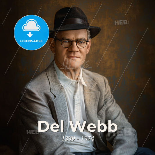 Del Webb, 1899 - 1974, American real estate developer and contractor - A Man In A Hat And Jacket Print Template
