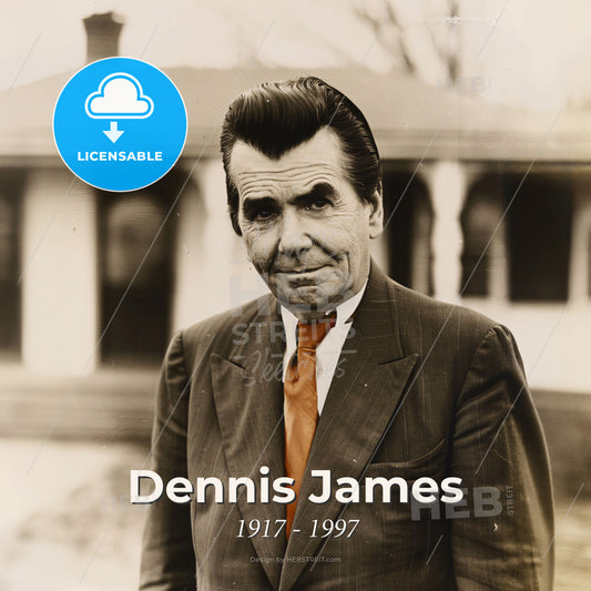 Dennis James, 1917 - 1997, American TV show host - A Man In A Suit And Tie Print Template