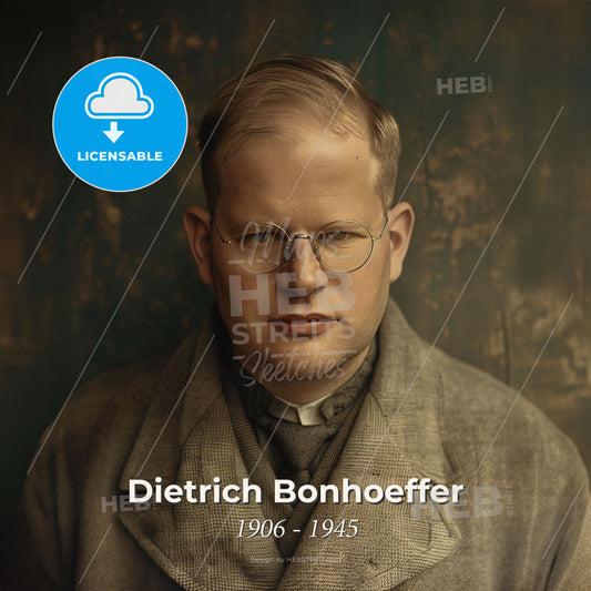 Dietrich Bonhoeffer, 1906 - 1945, German theologian - A Man Wearing Glasses And A Coat Print Template