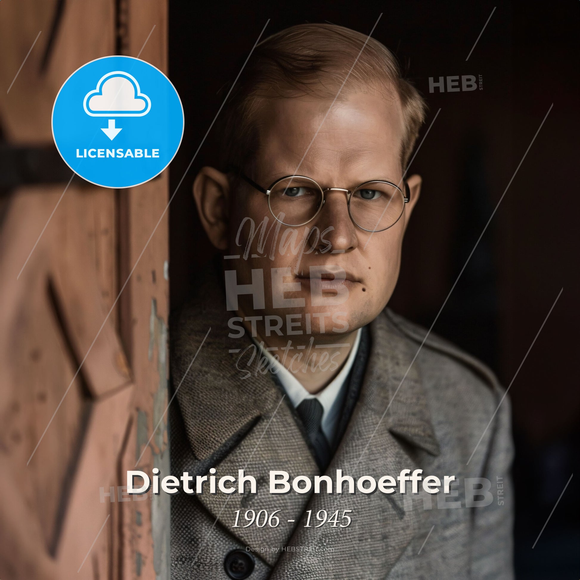 Dietrich Bonhoeffer, 1906 - 1945, German theologian - A Man Wearing Glasses And A Suit Print Template
