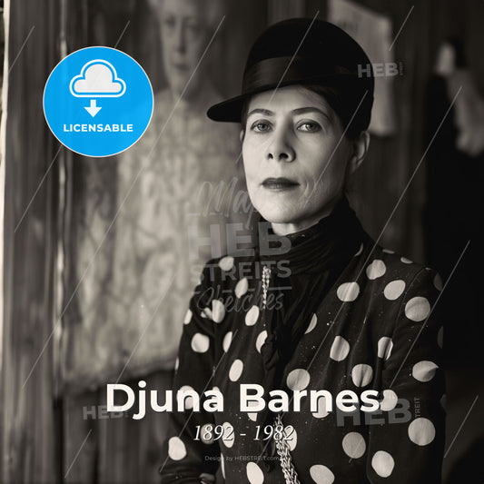 Djuna Barnes, 1892 - 1982, American writer - A Woman In A Polka Dot Dress Print Template