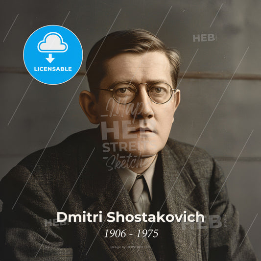 Dmitri Shostakovich, 1906 - 1975, Russian composer - A Man In A Suit And Tie Print Template