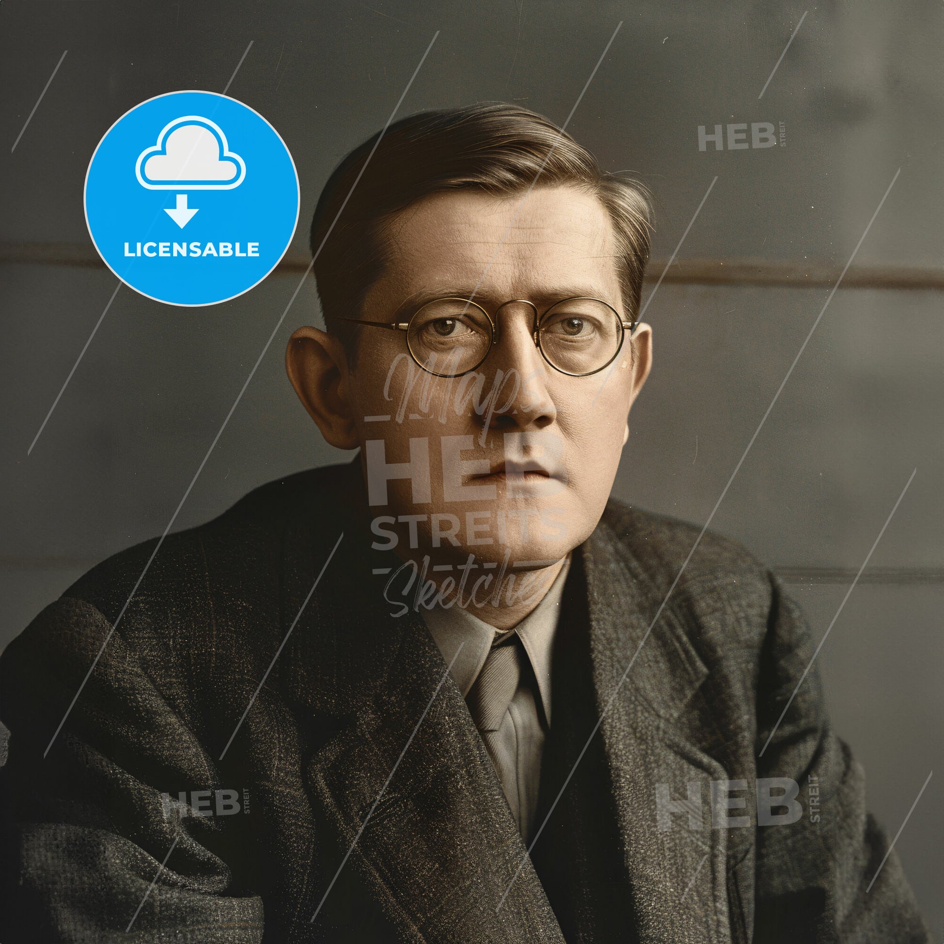 Dmitri Shostakovich, 1906 - 1975, Russian composer - A Man In A Suit And Tie