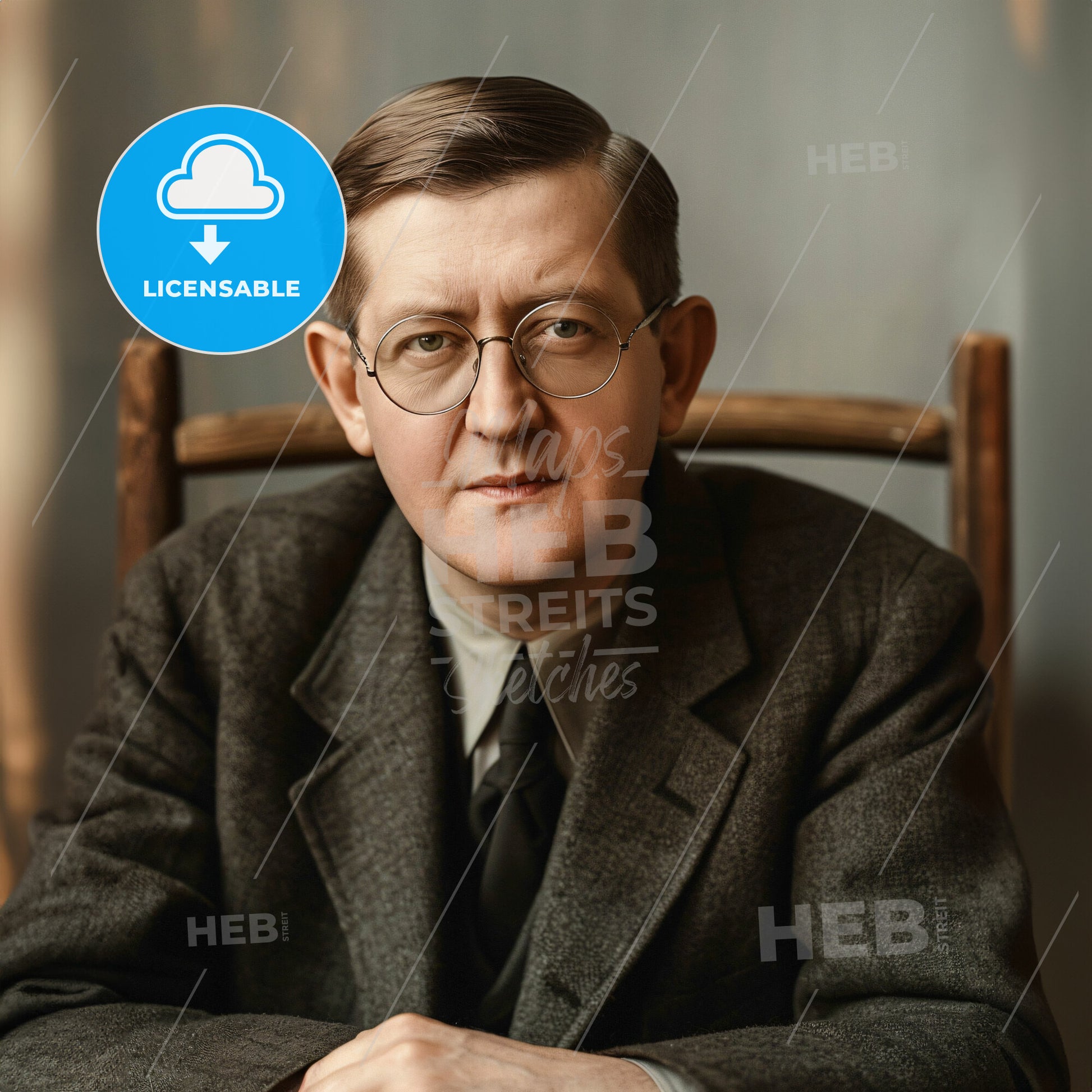 Dmitri Shostakovich, 1906 - 1975, Russian composer - A Man In A Suit And Tie