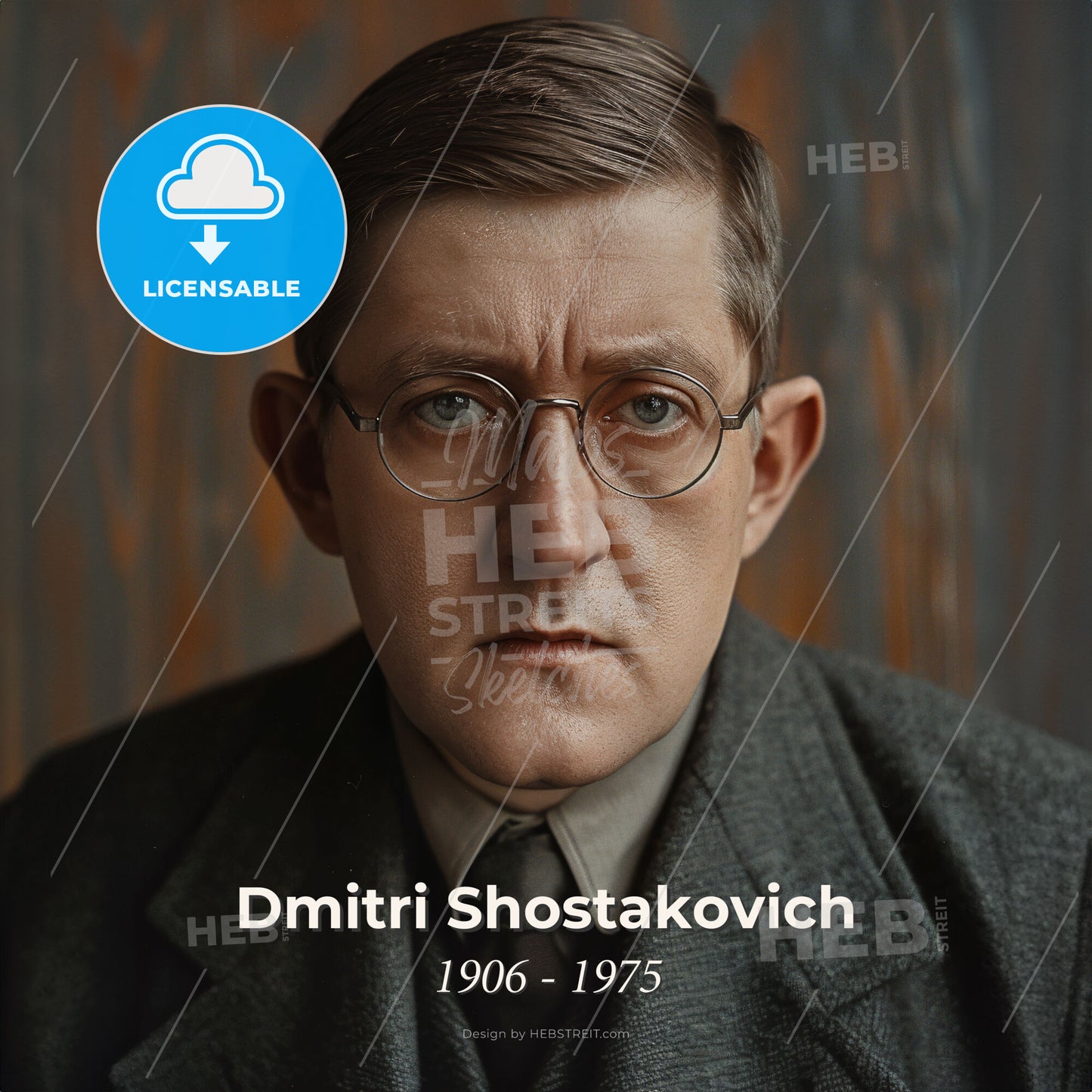 Dmitri Shostakovich, 1906 - 1975, Russian composer - A Man In A Suit And Tie Print Template