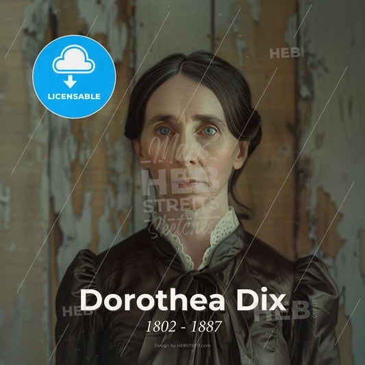Dorothea Dix, 1802 - 1887, American activist on behalf of the indigent insane - A Woman In A Black Dress Print Template