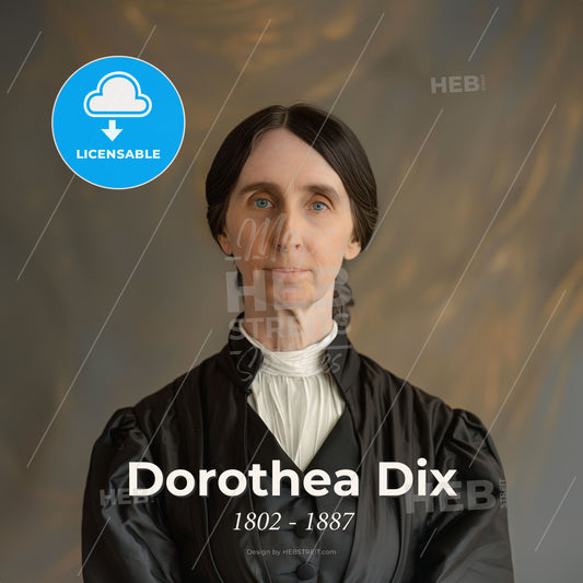 Dorothea Dix, 1802 - 1887, American activist on behalf of the indigent insane - A Woman In A Black Gown Print Template