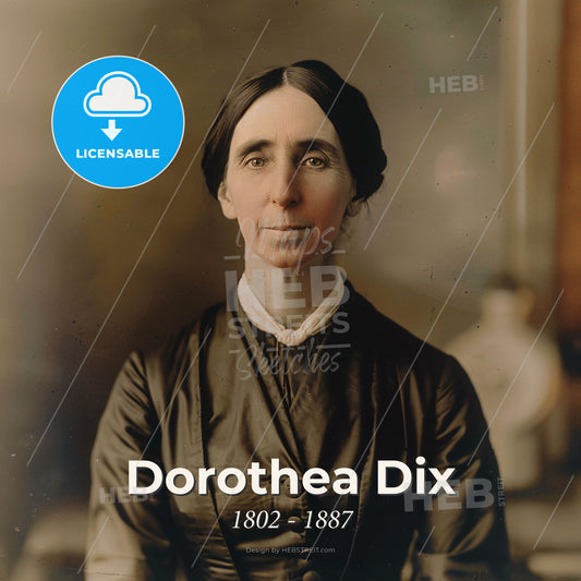 Dorothea Dix, 1802 - 1887, American activist on behalf of the indigent insane - A Woman In A Black Dress Print Template