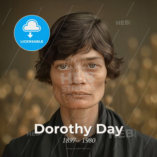 Dorothy Day, 1897 - 1980, American journalist and social activist - A Man With A Serious Face Print Template