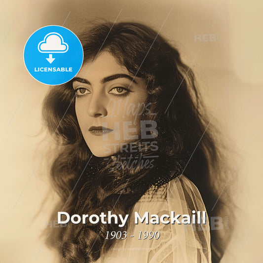 Dorothy Mackaill, 1903 - 1990, British-American actress - A Woman With Long Hair Print Template