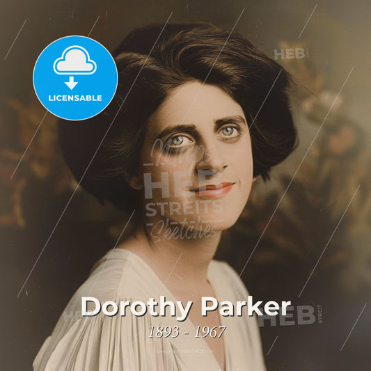 Dorothy Parker, 1893 - 1967, American poet and critic - A Woman With Dark Hair And Blue Eyes Print Template