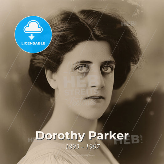 Dorothy Parker, 1893 - 1967, American poet and critic - A Woman With Dark Hair Print Template