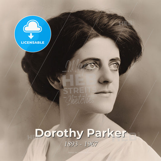 Dorothy Parker, 1893 - 1967, American poet and critic - A Woman With Dark Hair Print Template