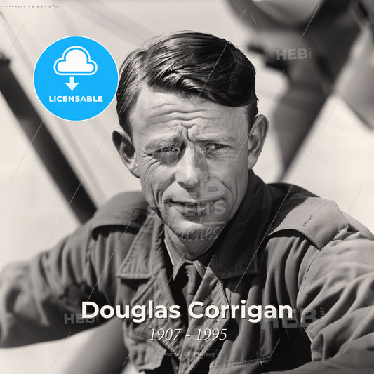 Douglas Corrigan, 1907 - 1995, American aviator - A Man In A Military Uniform Print Template