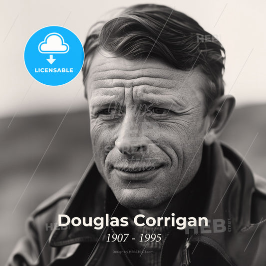 Douglas Corrigan, 1907 - 1995, American aviator - A Man In A Leather Jacket Print Template