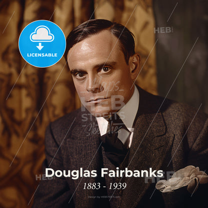 Douglas Fairbanks, 1883 - 1939, American actor - A Man In A Suit Print Template