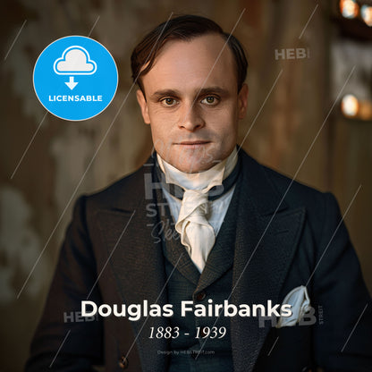 Douglas Fairbanks, 1883 - 1939, American actor - A Man In A Suit Print Template