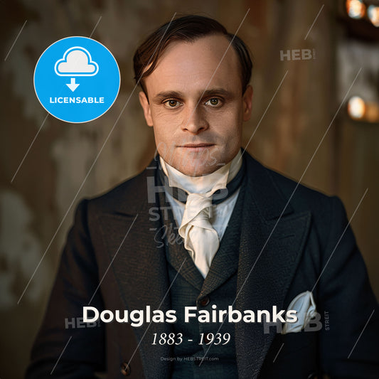 Douglas Fairbanks, 1883 - 1939, American actor - A Man In A Suit Print Template