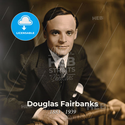 Douglas Fairbanks, 1883 - 1939, American actor - A Man In A Suit And Tie Print Template
