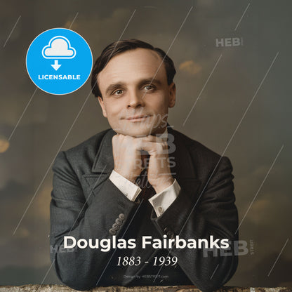 Douglas Fairbanks, 1883 - 1939, American actor - A Man In A Suit Print Template