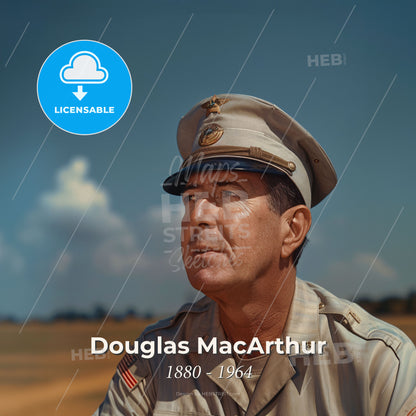 Douglas MacArthur, 1880 - 1964, American General - A Man In A Military Uniform Print Template