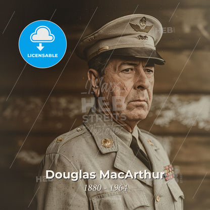 Douglas MacArthur, 1880 - 1964, American General - A Man In A Military Uniform Print Template