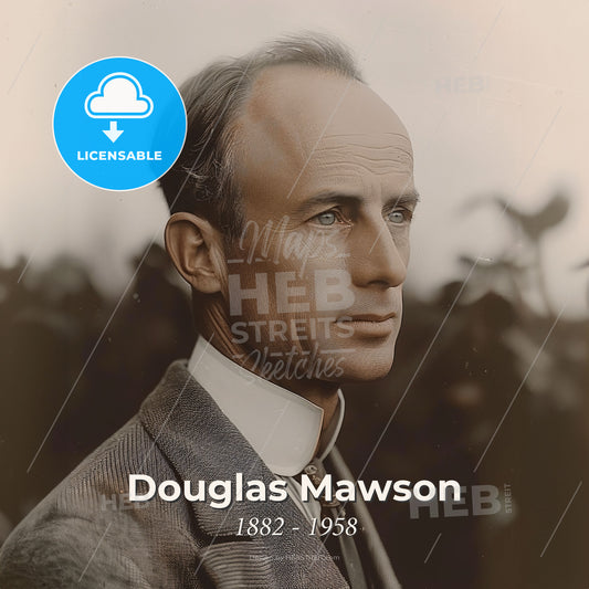 Douglas Mawson, 1882 - 1958, Australian explorer - A Man In A Suit Print Template