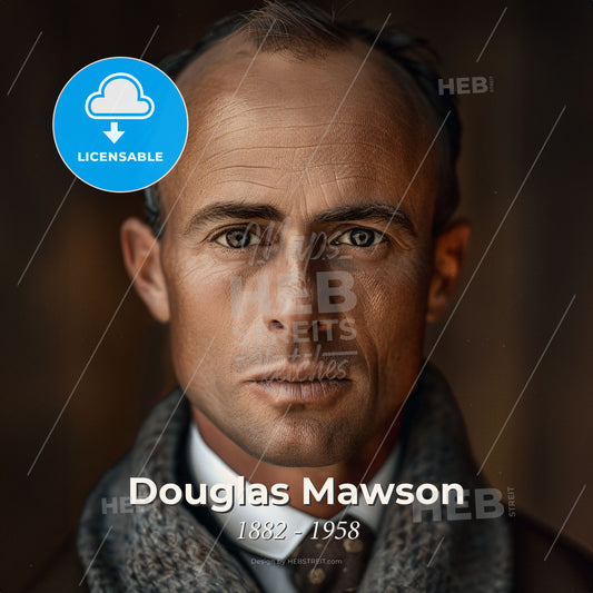 Douglas Mawson, 1882 - 1958, Australian explorer - A Man With A Scarf Around His Neck Print Template