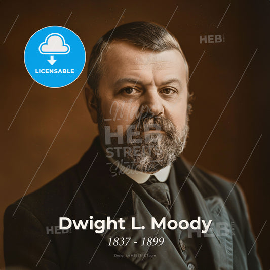 Dwight L. Moody, 1837 - 1899, American evangelist - A Man With A Beard And Mustache Wearing A Suit Print Template