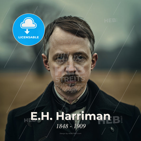 E.H. Harriman, 1848 - 1909, American railroad executive - A Man With A Mustache And A Black Coat Print Template
