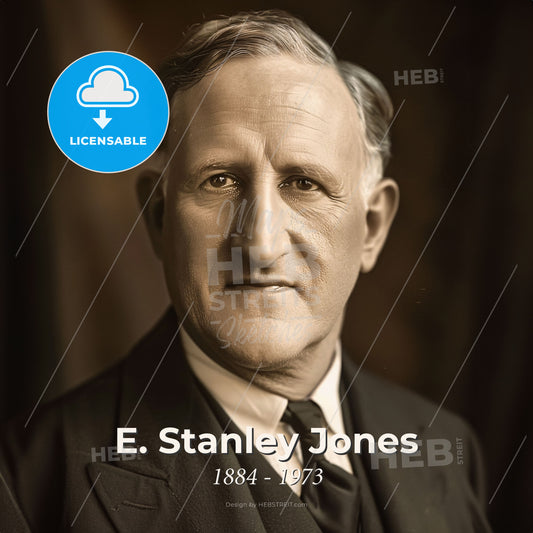 E. Stanley Jones, 1884 - 1973, American missionary - A Man In A Suit And Tie Print Template