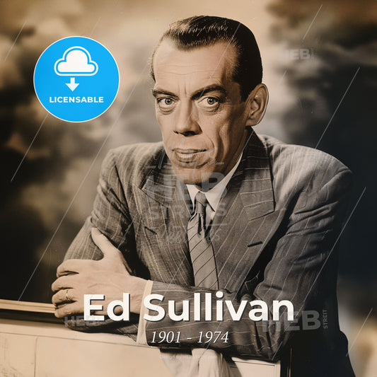 Ed Sullivan, 1901 - 1974, American TV show host - A Man In A Suit And Tie Print Template