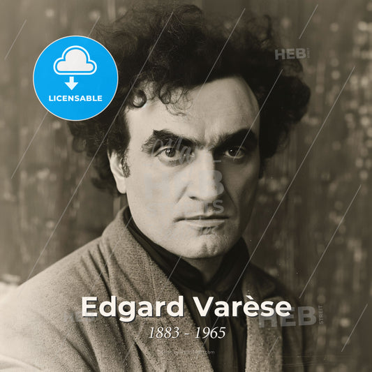 Edgard Varèse, 1883 - 1965, French-American composer - A Man With Curly Hair And A Suit Print Template
