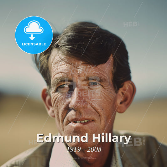 Edmund Hillary, 1919 - 2008, New Zealand mountaineer - A Man Looking At The Camera Print Template