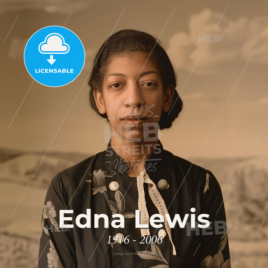 Edna Lewis, 1916 - 2006, American chef - A Woman In A Black Shirt Print Template