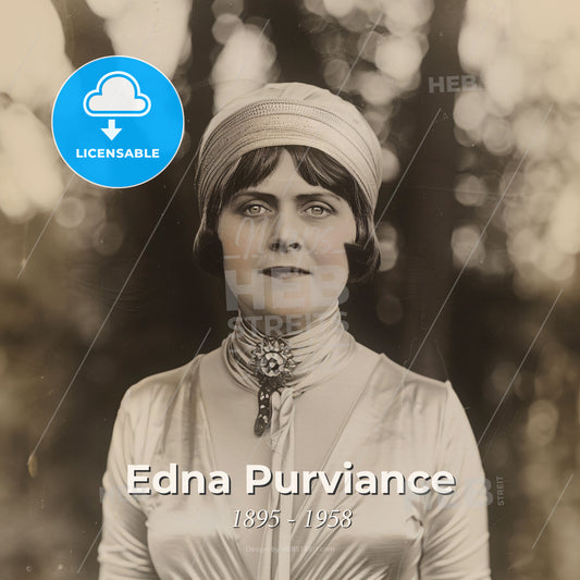 Edna Purviance, 1895 - 1958, American actress - A Woman In A Dress Print Template