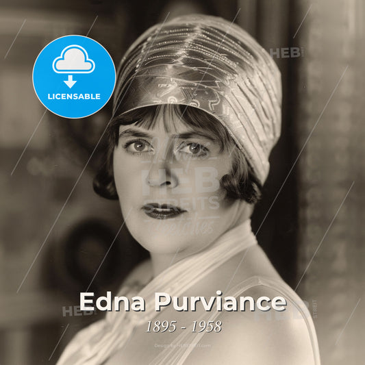 Edna Purviance, 1895 - 1958, American actress - A Woman Wearing A Hat Print Template