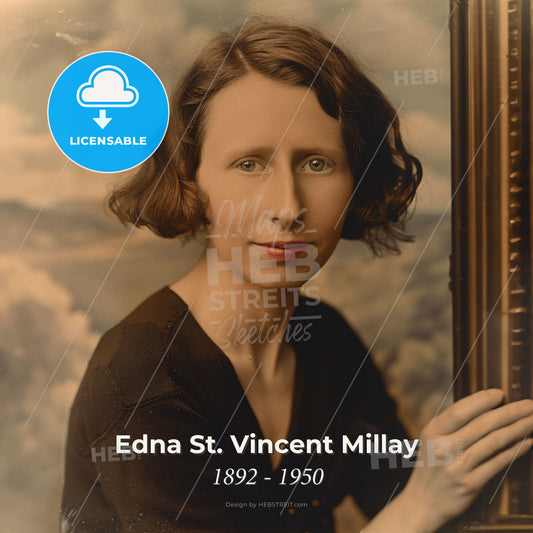 Edna St. Vincent Millay, 1892 - 1950, American poet - A Woman Posing For A Picture Print Template
