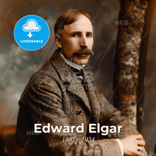 Edward Elgar, 1857 - 1934, British composer - A Man With A Mustache Print Template