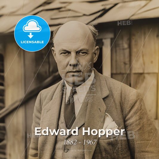 Edward Hopper, 1882 - 1967, American realist painter - A Man In A Suit Print Template