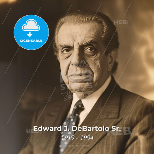 Edward J. DeBartolo Sr., 1919 - 1994, American real estate developer - A Man In A Suit And Tie Print Template