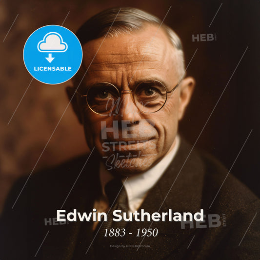 Edwin Sutherland, 1883 - 1950, American sociologist and criminologist - A Man Wearing Glasses And A Suit Print Template