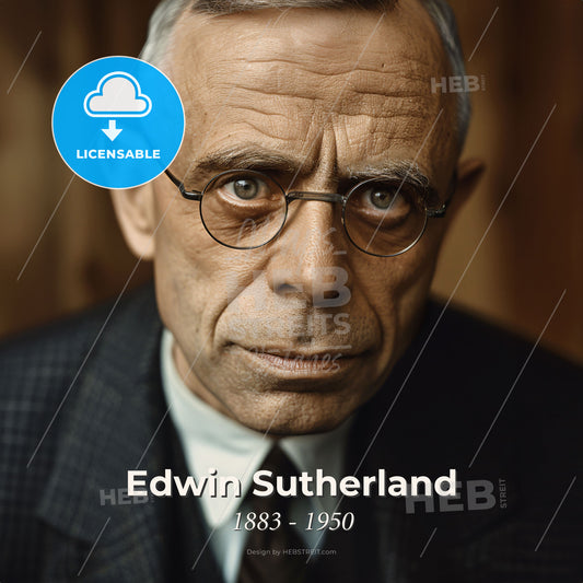 Edwin Sutherland, 1883 - 1950, American sociologist and criminologist - A Man Wearing Glasses And A Suit Print Template