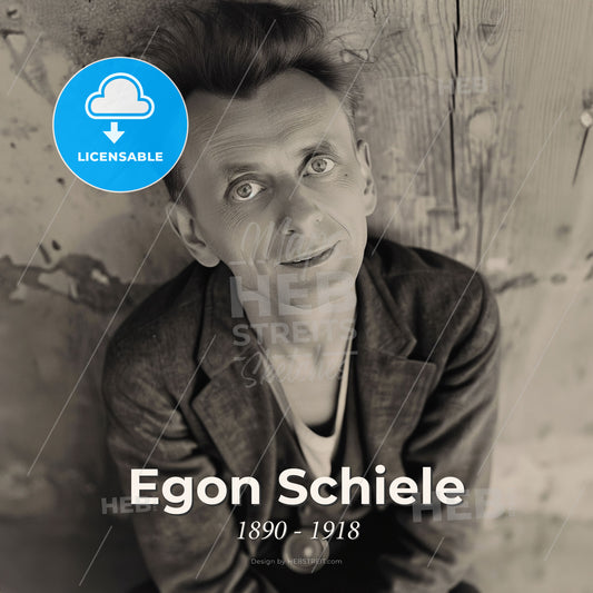 Egon Schiele, 1890 - 1918, Austrian painter - A Man Sitting On The Floor Print Template