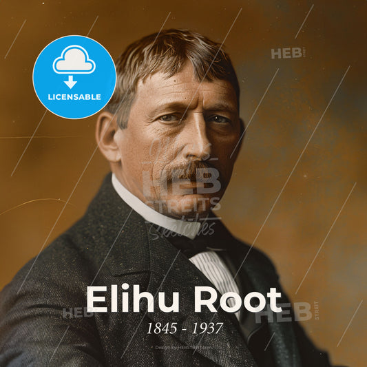 Elihu Root, 1845 - 1937, American lawyer and statesman - A Man With A Mustache Print Template