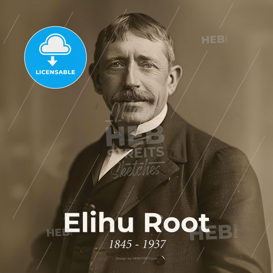 Elihu Root, 1845 - 1937, American lawyer and statesman - A Man With A Mustache Print Template