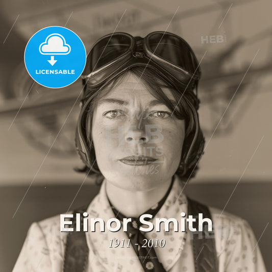 Elinor Smith, 1911 - 2010, American aviator - A Woman Wearing Goggles And A Tie Print Template