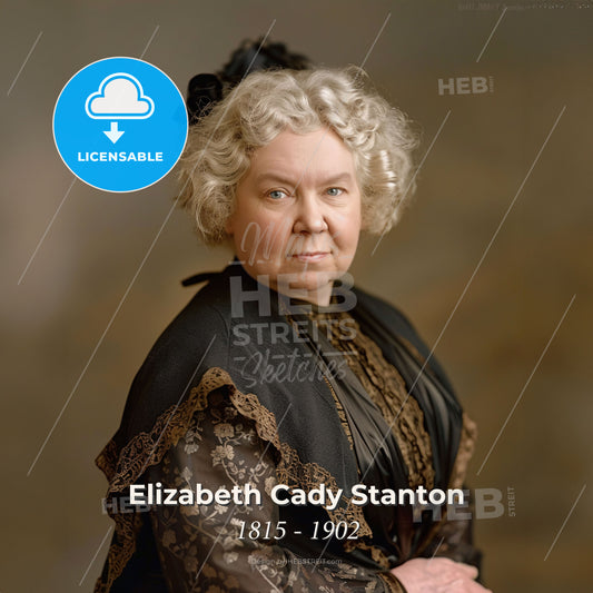 Elizabeth Cady Stanton, 1815 - 1902, American suffragist and social reformer - A Woman In A Black Dress Print Template