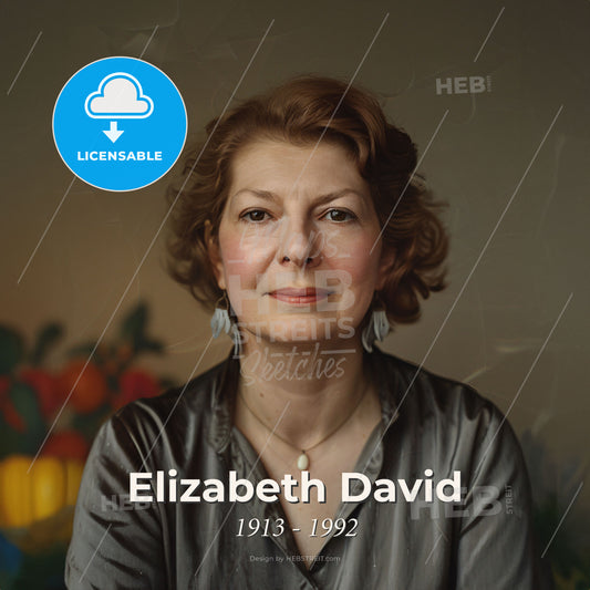 Elizabeth David, 1913 - 1992, British food writer - A Woman In A Grey Shirt Print Template