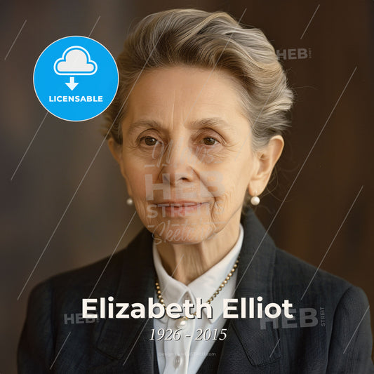 Elizabeth Elliot, 1926 - 2015, American missionary and author - A Woman In A Suit Print Template
